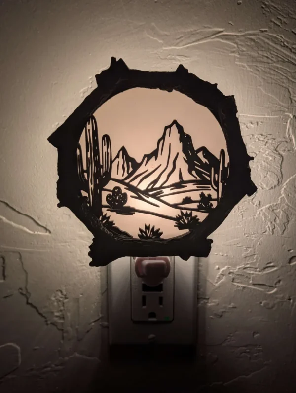 Night Light - Sonoran Desert Scene with Customizable Border Style - Image 3