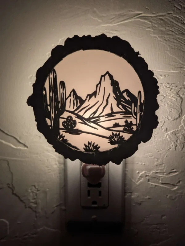 Night Light - Sonoran Desert Scene with Customizable Border Style - Image 6
