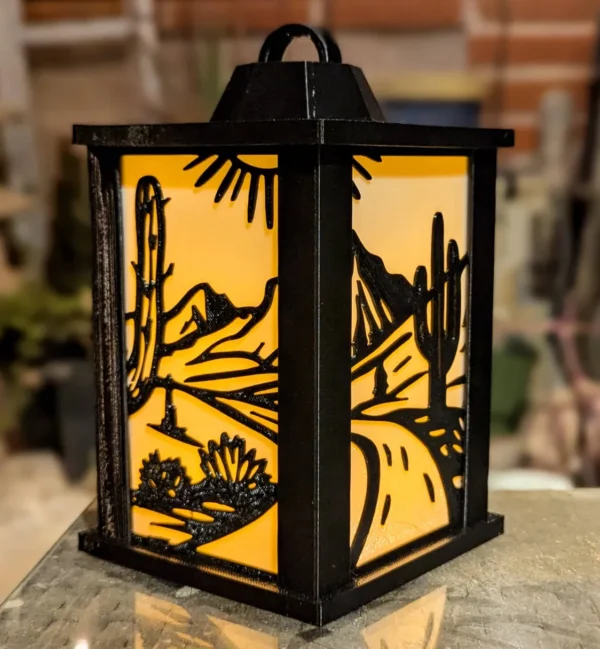 Lantern Style Night Light - Sonoran Desert Scene - Image 2