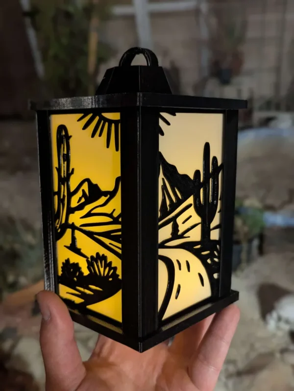 Lantern Style Night Light - Sonoran Desert Scene - Image 3