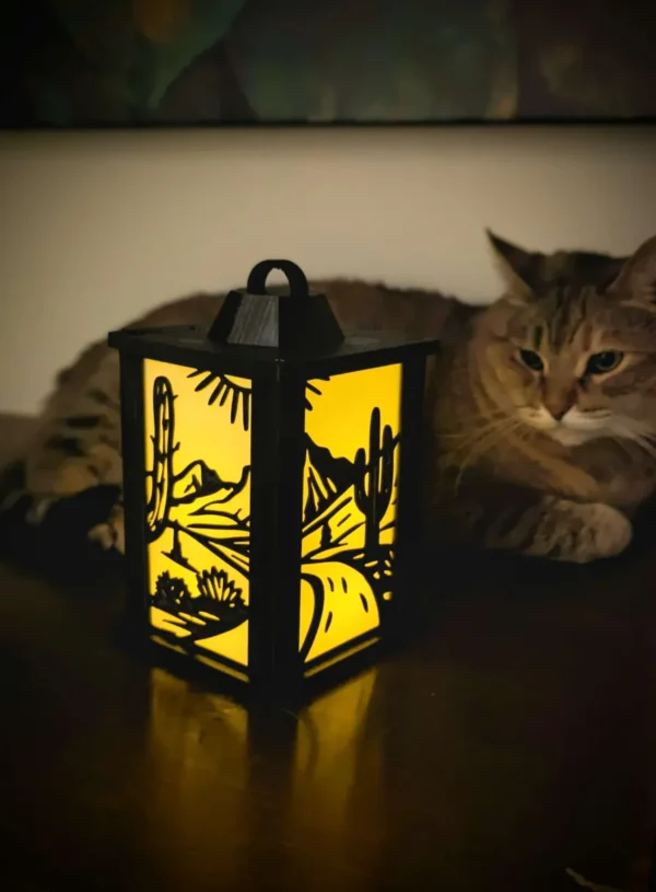 Lantern Style Night Light - Sonoran Desert Scene - Image 4