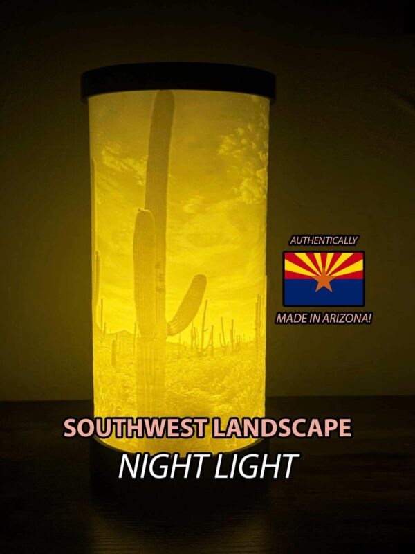 Southwest Sonoran Desert Cactus Silhouette Night Light