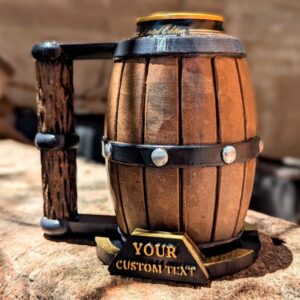 CUSTOMIZABLE Wooden Style Can Mug with Coaster