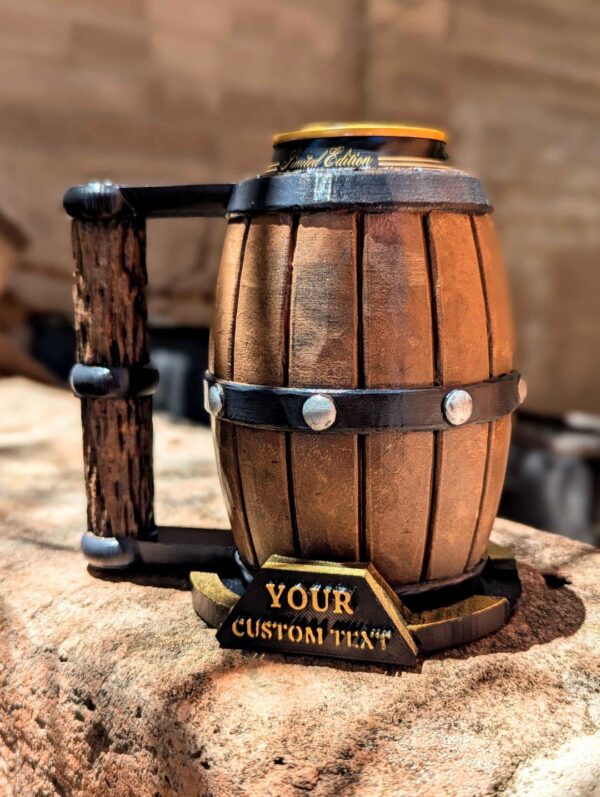 CUSTOMIZABLE Wooden Style Can Mug with Coaster