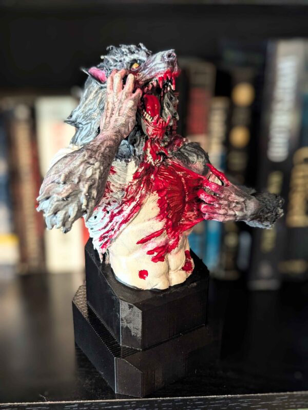 Werewolf Bust! Transformation of the Werewolf - Transforming Wolf Man Statue - Handpainted Wolfman Figure - Horror Art - Custom Horror Decor