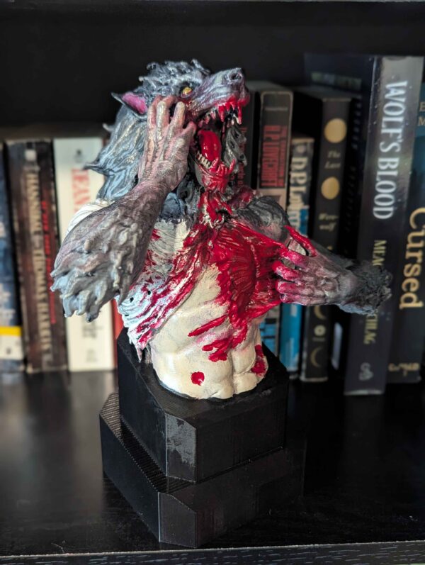 Werewolf Bust! Transformation of the Werewolf - Transforming Wolf Man Statue - Handpainted Wolfman Figure - Horror Art - Custom Horror Decor - Image 6
