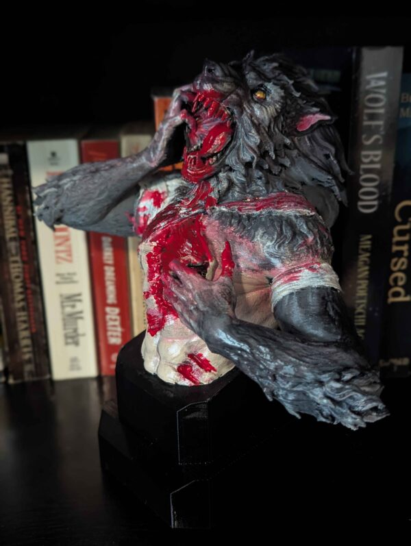 Werewolf Bust! Transformation of the Werewolf - Transforming Wolf Man Statue - Handpainted Wolfman Figure - Horror Art - Custom Horror Decor - Image 5