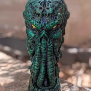 Cthulhu Head Statue - 12" Tall Handpainted Cthulhu Bust with Black Light Detail! H.P. Lovecraft Fan Art Figure