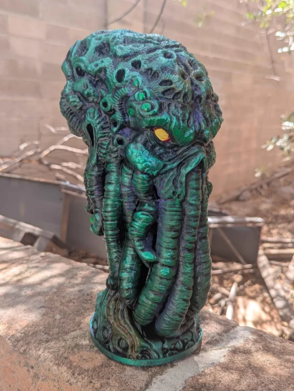 Cthulhu Head Statue - 12" Tall Handpainted Cthulhu Bust with Black Light Detail! H.P. Lovecraft Fan Art Figure - Image 2