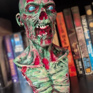 Zombie Bust! Handpainted Zombie Statue, Horror Decor, Living Dead Figure, Gory Creature, Horror Art, Rotten Green Color Scheme, Size Options