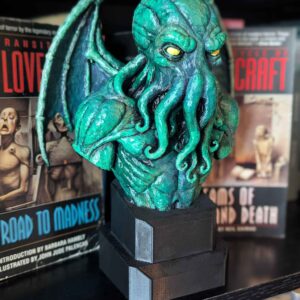 Cthulhu Bust - H.P. Lovecraft Fan Art Statue - Handpainted 10" Tall Cthulhu Figure - Horror Artwork - Bookshelf Decor