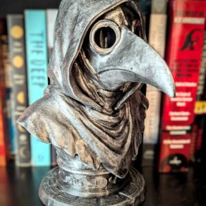 Plague Doctor Bust - Hand Painted Plague Doctor Figure with Metallic Finish - Horror Decor - Halloween Decorations