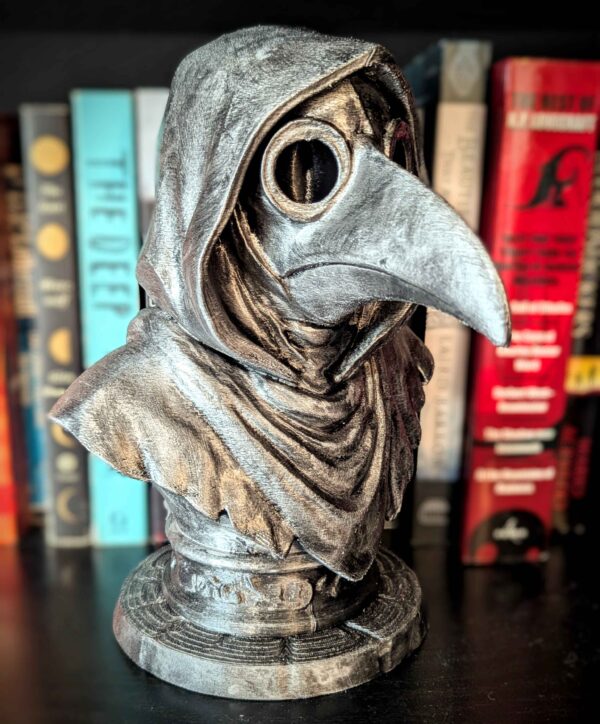 Plague Doctor Bust - Hand Painted Plague Doctor Figure with Metallic Finish - Horror Decor - Halloween Decorations