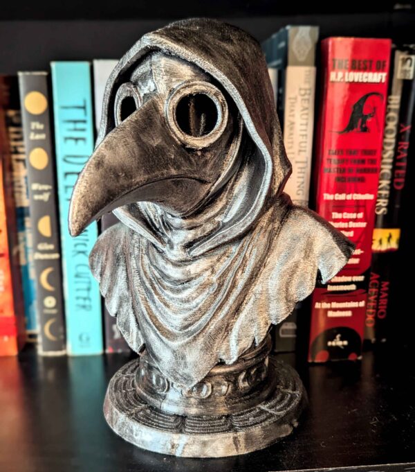 Plague Doctor Bust - Hand Painted Plague Doctor Figure with Metallic Finish - Horror Decor - Halloween Decorations - Image 3