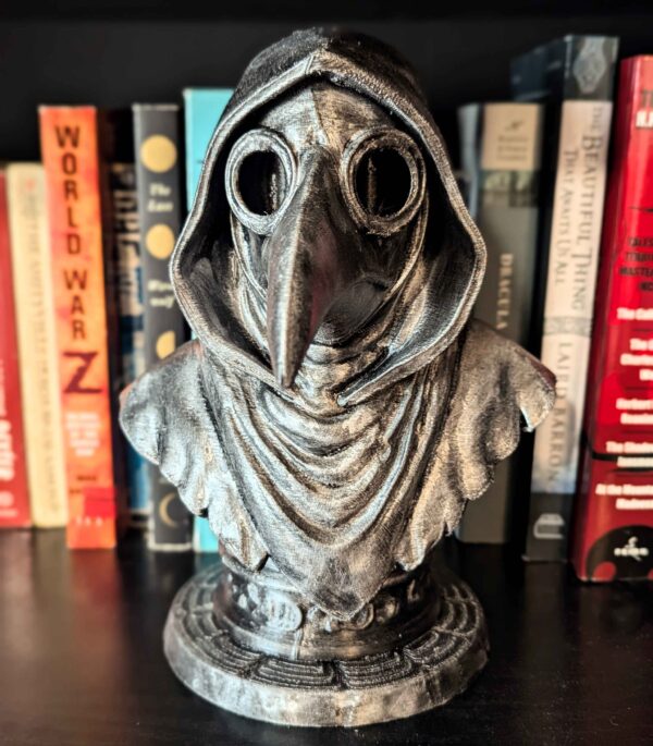Plague Doctor Bust - Hand Painted Plague Doctor Figure with Metallic Finish - Horror Decor - Halloween Decorations - Image 4