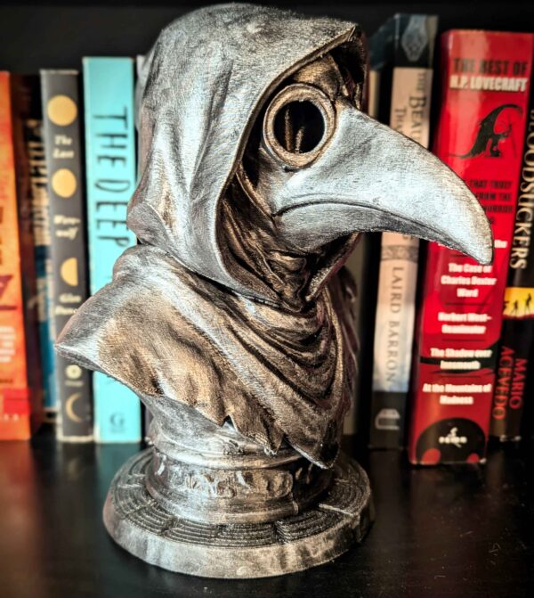 Plague Doctor Bust - Hand Painted Plague Doctor Figure with Metallic Finish - Horror Decor - Halloween Decorations - Image 2