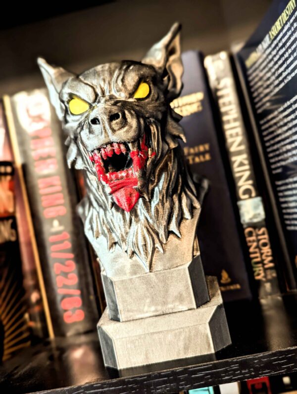 Werewolf Bust - Wolfman Statue - Handpainted Wolf Man Figure with Metallic Finish and Bloody Accents - Halloween Decorations - Horror Decor - Image 4