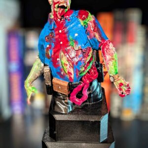 Zombie Cop Bust - Gruesome Zombie Police Officer Statue - Handpainted Bloody Horror Figure - 10" Undead Nightmare Creature - Custom Decor