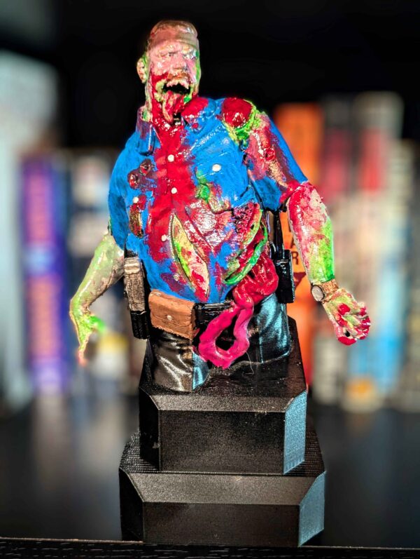 Zombie Cop Bust - Gruesome Zombie Police Officer Statue - Handpainted Bloody Horror Figure - 10" Undead Nightmare Creature - Custom Decor
