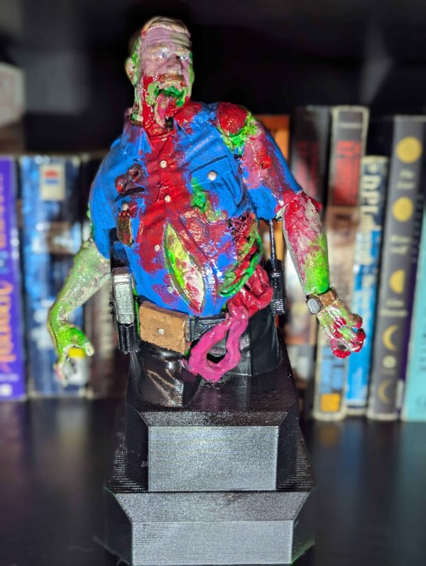 Zombie Cop Bust - Gruesome Zombie Police Officer Statue - Handpainted Bloody Horror Figure - 10" Undead Nightmare Creature - Custom Decor - Image 5