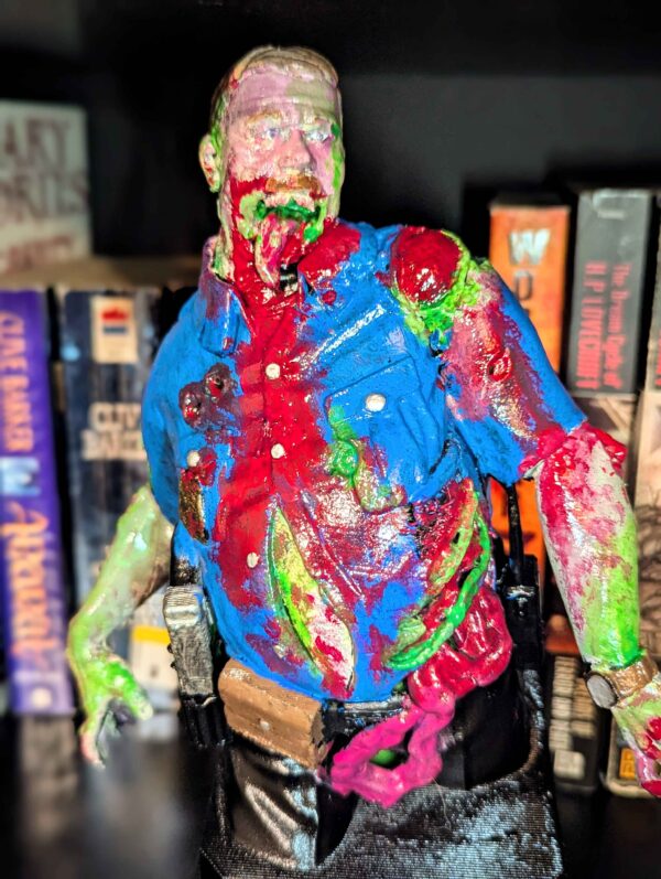 Zombie Cop Bust - Gruesome Zombie Police Officer Statue - Handpainted Bloody Horror Figure - 10" Undead Nightmare Creature - Custom Decor - Image 9