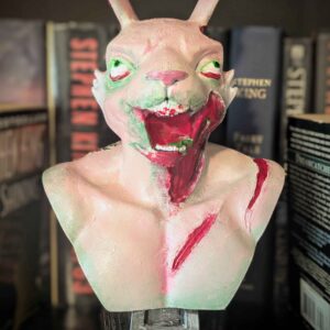 ZomBunny Zombie Bunny Rabbit Bust - Horror Decor Statue - Handpainted Figure - Gory Halloween Decoration